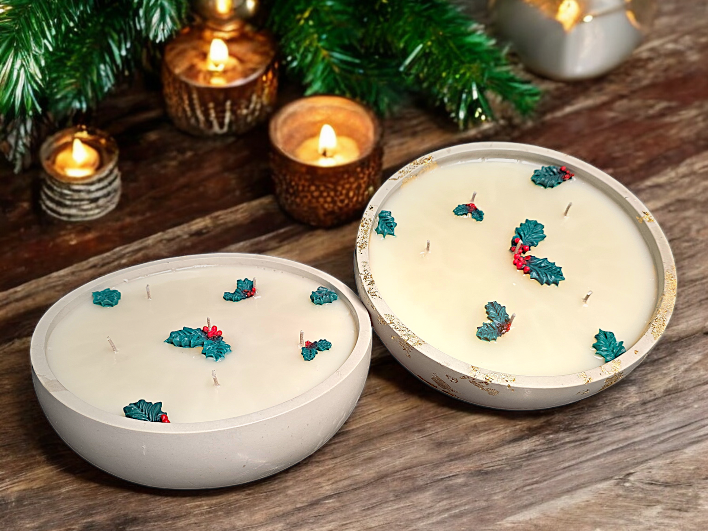 Concrete Bowl - Mistletoe candle