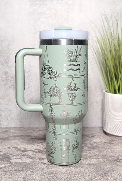 Succulent Plant mom Stainless Steel Engraved 40oz Tumbler