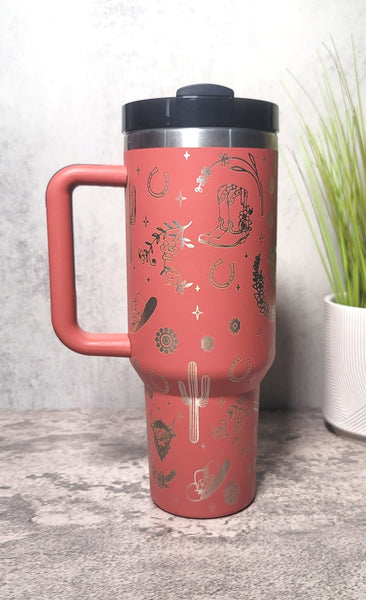 Highland cow western Stainless Steel Engraved 40oz Tumbler
