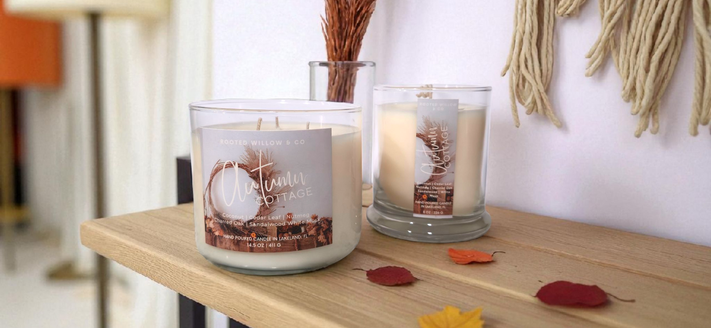Autumn Cottage Candle | Coconut • Cedar Leaf • Charred Oak • Sandalwood